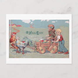 Cartão Postal De Festividades Fazendas de Vintagem em Cuta com Carrinho de Ovo d