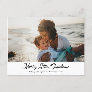 Cartão Postal De Festividades Felicidade Natal Pequeno Foto Feriado Escrito à Mã