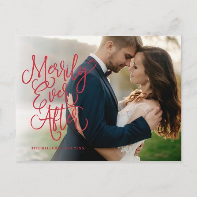 Cartão Postal De Festividades Felicidade Para Sempre Foto Completa de Férias | O (Frente)