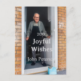 Cartão Postal De Festividades Felicidades adicionam nome foto homem feriado ano 