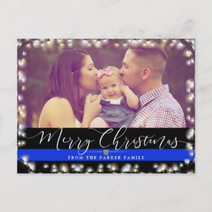 Cartão Postal De Festividades Felicidades da Polícia Foto de Natal Alegre