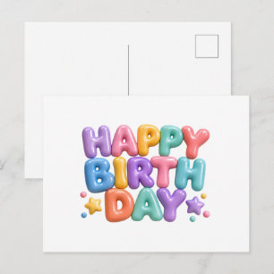 Cartão Postal De Festividades Feliz Aniversário
