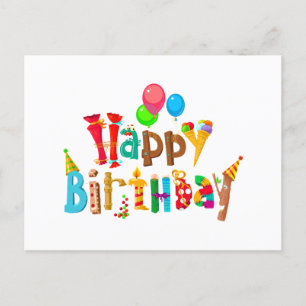 Cartão Postal De Festividades Feliz aniversário