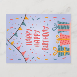 Cartão Postal De Festividades Feliz aniversário