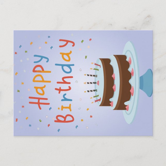 Cartão Postal De Festividades Feliz aniversário (Frente)