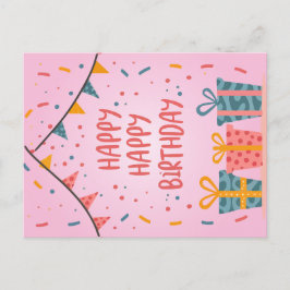 Cartão Postal De Festividades Feliz aniversário