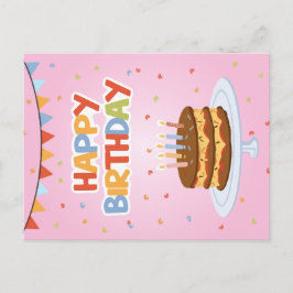 Cartão Postal De Festividades Feliz aniversário