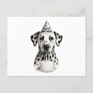 Cartão Postal De Festividades Feliz Aniversário Dalmatian