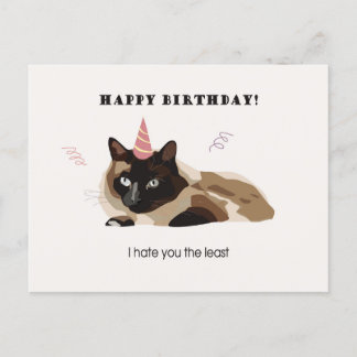 Cartão Postal De Festividades Feliz Aniversário Engraçado Cartão de Gato