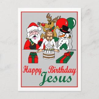 Cartão Postal De Festividades Feliz aniversário Jesus