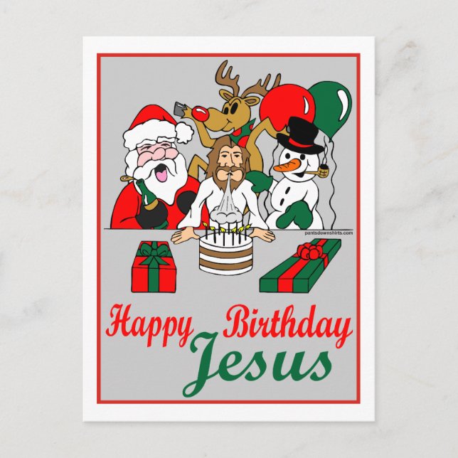 Cartão Postal De Festividades Feliz aniversário Jesus (Frente)