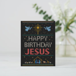 Cartão Postal De Festividades Feliz Aniversário Jesus Cristo Natal Cristão