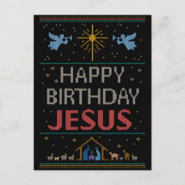 Cartão Postal De Festividades Feliz Aniversário Jesus Cristo Natal Cristão