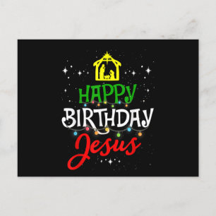 Cartão Postal De Festividades Feliz Aniversário Jesus Pijama de Natal Feriado Xm
