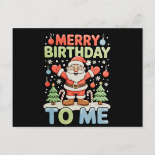 Cartão Postal De Festividades Feliz Aniversário Para Mim Natal Papai Noel Xmas F