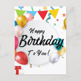 Cartão Postal De Festividades Feliz Aniversário para Você "Celebre no Estilo:
