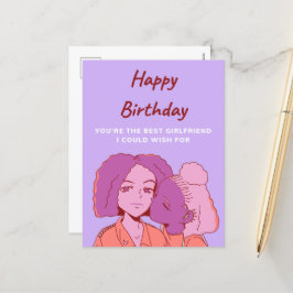 Cartão Postal De Festividades Feliz Aniversário Seu Melhor Namorada