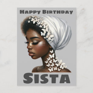 Cartão Postal De Festividades Feliz Aniversário Sista Black Girl Magic Melanin L