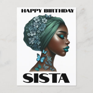 Cartão Postal De Festividades Feliz Aniversário Sista Black Girl Magic Melanin L
