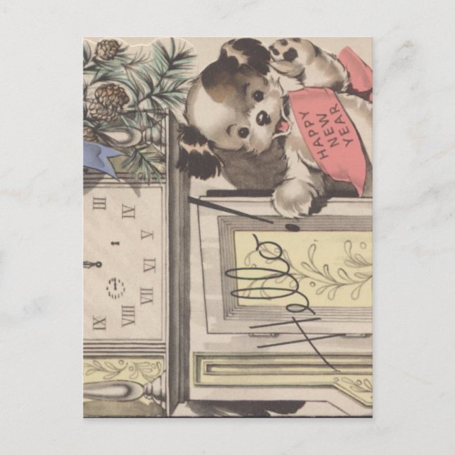 Cartão Postal De Festividades Feliz ano novo (Frente)