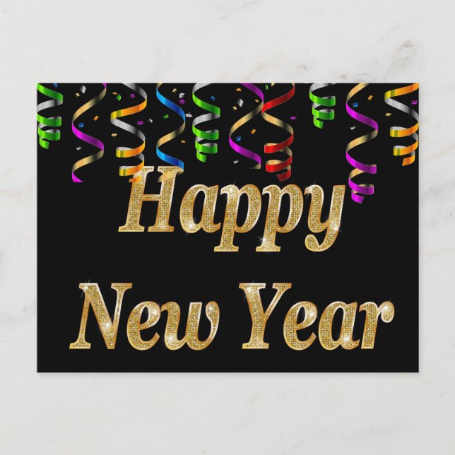 Cartão Postal De Festividades Feliz ano novo (Frente)