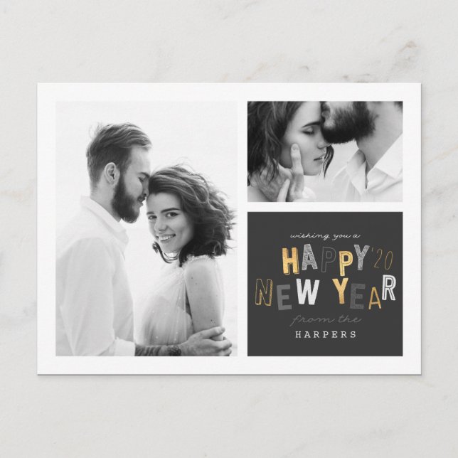 CARTÃO POSTAL DE FESTIVIDADES FELIZ ANO NOVO (Frente)