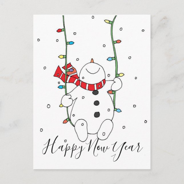 Cartão Postal De Festividades Feliz ano novo (Frente)