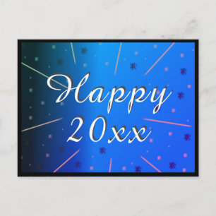 Cartão Postal De Festividades Feliz Ano Novo 2020 Estrelas Azuis
