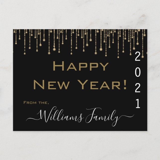 Cartão Postal De Festividades Feliz ano novo 2021 (Frente)