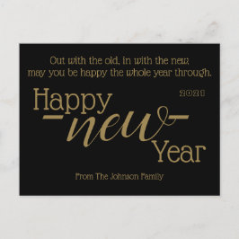 Cartão Postal De Festividades Feliz ano novo 2021 Com O Antigo