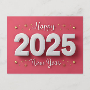 Cartão Postal De Festividades feliz ano novo 2024 em cores retro
