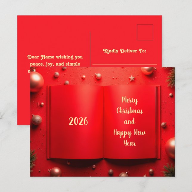 Cartão Postal De Festividades Feliz ano novo 2026 (Frente/Verso)