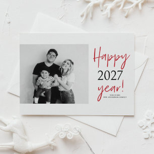 Cartão Postal De Festividades Feliz Ano Novo 2027 Tipografia Moderna Foto