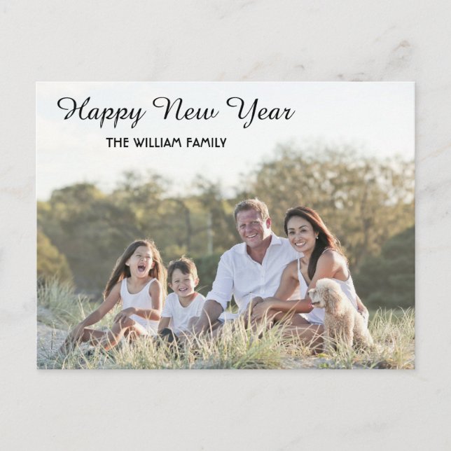 Cartão Postal De Festividades Feliz ano novo Calliografia 2 Foto (Frente)