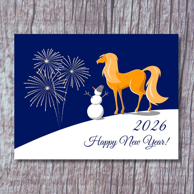 Cartão Postal De Festividades Feliz Ano Novo Chinês do Cavalo de Fogo 2026 (Criador carregado)
