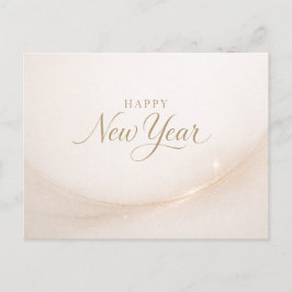 Cartão Postal De Festividades Feliz Ano Novo com Elegante Grafia Minimalista Dou