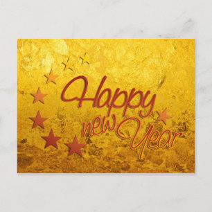 Cartão Postal De Festividades Feliz ano novo com luz estelar