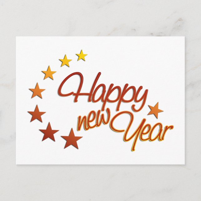 Cartão Postal De Festividades Feliz ano novo com luz estelar (Frente)