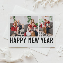 Cartão Postal De Festividades Feliz ano novo de Colagem de Fotografias da Tipogr