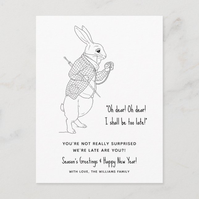 Cartão Postal De Festividades Feliz ano novo de Fotografia Engraçado Atrasado (Frente)