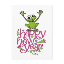 Feliz ano novo de Frisky, o Sapo