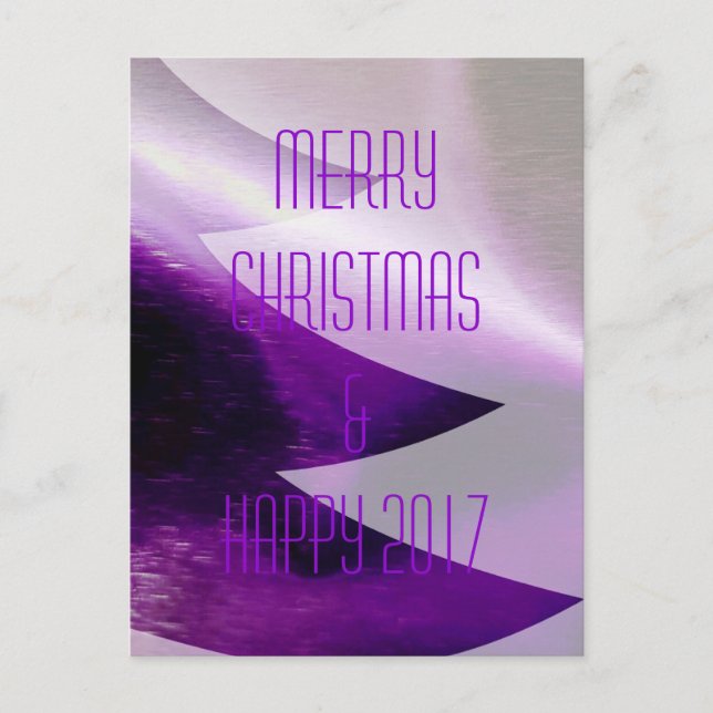 Cartão Postal De Festividades Feliz ano novo de Natal Roxo 2017 (Frente)