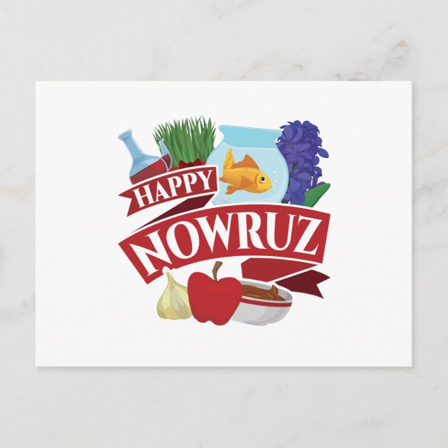 Cartão Postal De Festividades Feliz Ano Novo Persa de Nowruz (Frente)