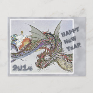Cartão Postal De Festividades Feliz ano novo Sterrett Dragon CC0336