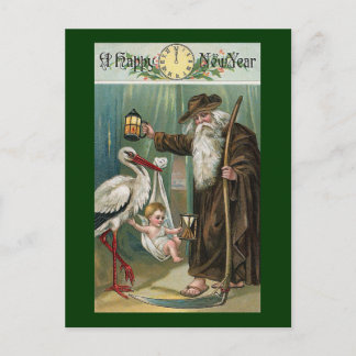 Cartão Postal De Festividades Feliz ano novo Vintage