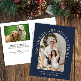 Cartão Postal De Festividades Feliz azul brilhante de fotografia em arco elegant