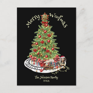 Cartão Postal De Festividades Feliz Canat Natal Design- Dachshund