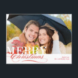 Cartão Postal De Festividades Feliz Cartão com fotos de Natal<br><div class="desc">Celebre a temporada com este cartão postal de Natal moderno e na moda de Berry Berry Sweet.</div>