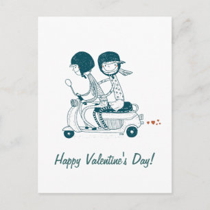 Cartão Postal De Festividades Feliz Casal de Amor no Dia dos Namorados