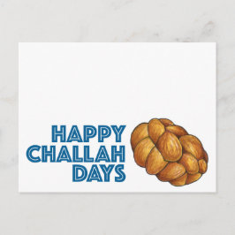 Cartão Postal De Festividades Feliz Challah Days Hanukkah Chanukah Loaf Bread